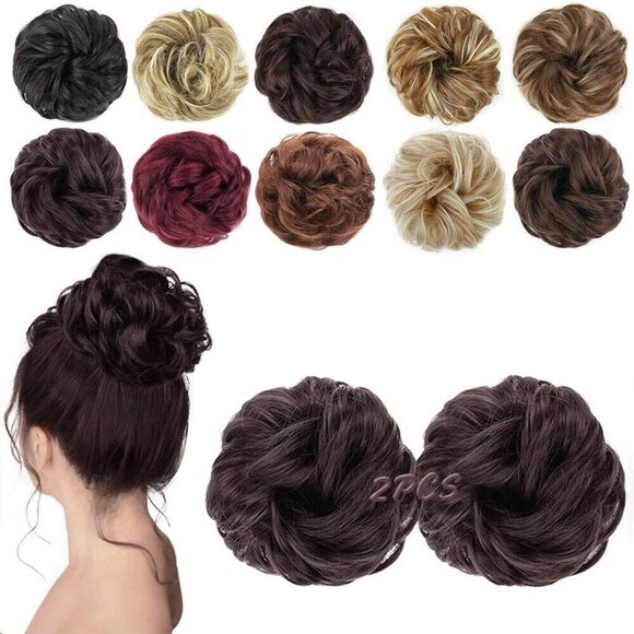 2PCS Synthetic Messy Wavy Hair Bun Extensions for Women Elegant Style main image 6